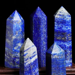 Natural Genuine Lapis Lazuli Tower Point Obelisk Wand Healing Mineral Specimens - Picture 1 of 10