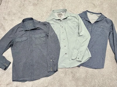Royal Robbins Shirt Lot Mens Medium Blue Button Up Hiking Outdoor Performance - Image 1 of 4