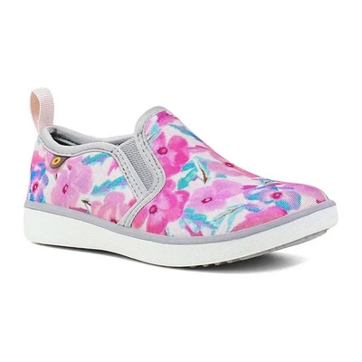 Bogs Kicker Slip On Pansies Baby Shoes, Light Gray Multi, T4 - Image 1 of 4