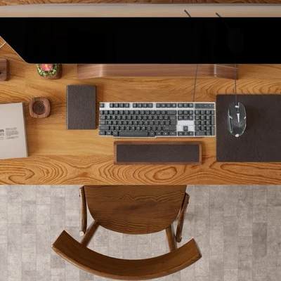 1 Set Gaming Keyboard Mouse Combo USB Ergonomic Keyboard RGB Backlit Mouse - Image 1 of 4