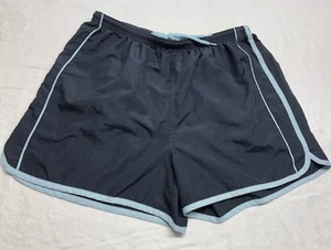 Puma Retro Track Shorts Womens Size Large Blue Stripe Drawstring Beach - Picture 1 of 10