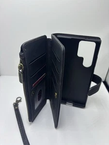caseme Wallet Case Kompatibel mit Galaxy S24 Ultra Schwarz Stoßfest Kartenetui - Bild 1 von 6