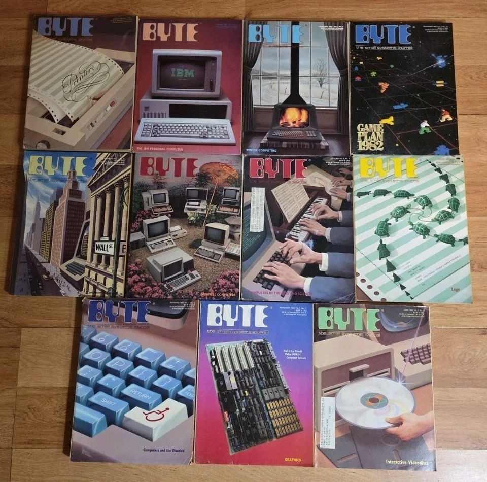 Lot of 11 Vintage BYTE Magazines from 1982 Retro Computing ibm apple mac - Image 1 of 4