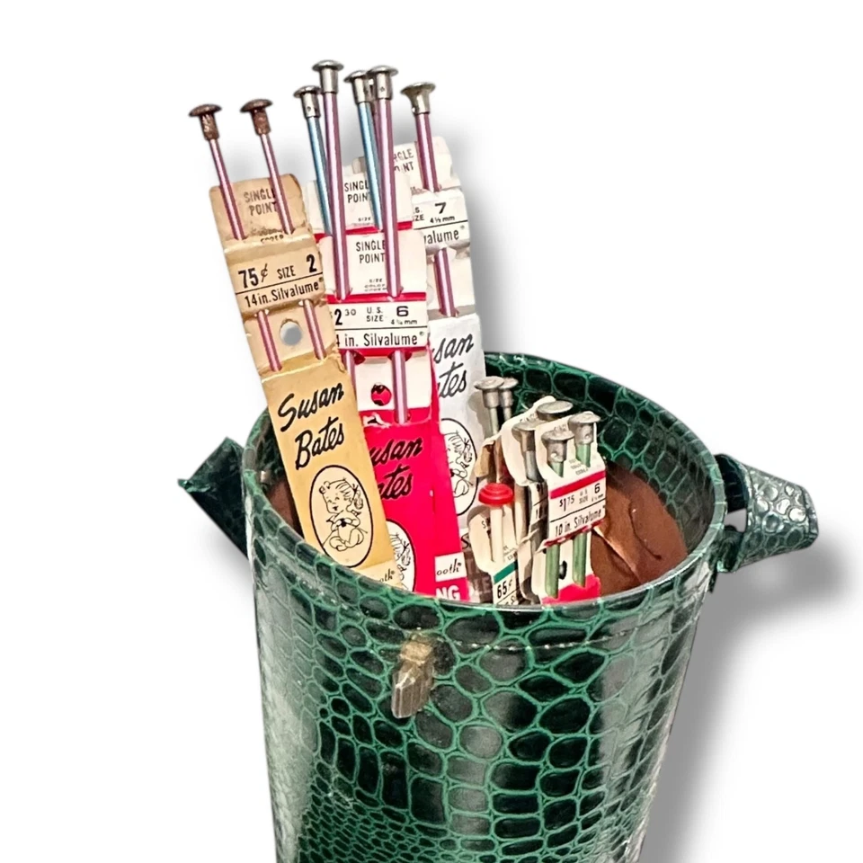 x8 agujas de tejer vintage Susan Bates nuevas con etiquetas - diferentes medidores y soporte Foto 1 de 4