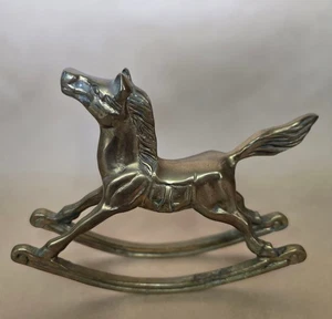 Mecedora de latón vintage, pesada, 5" - Imagen 1 de 9