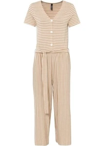 NEU - RAINBOW - GR. 32/34 - Jersey-Overall / Jumpsuit beige gestreift kurzarm - Bild 1 von 1
