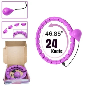 Hula Hoop 24 Knots Fitness Hoop Weighted Thin Waist Smart Adult Hula Weight Loss - Picture 1 of 14