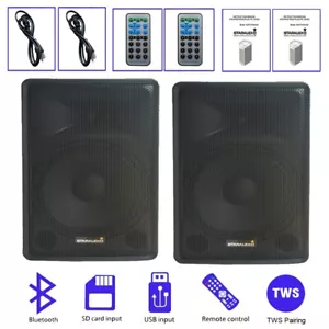 Pair Karaoke Active PA 3500W Peak Power Speakers Bluetooth TWS Stage DJs Speaker - Picture 1 of 24
