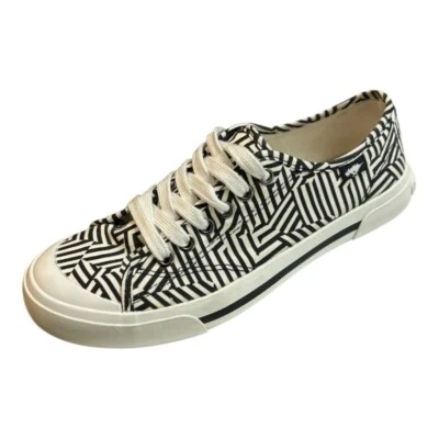 Tênis Rocket Dog preto e branco geométrico tamanho 8.5 lona cano baixo - Imagem 1 de 4