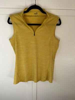 Top Puma DryCell Daily cuello falso 1/4 cremallera rendimiento golf amarillo limón - talla M Foto 1 de 4