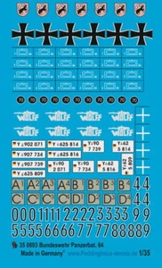 Peddinghaus-Decals 1/35 0893 Bundeswehr Panzerbatallion 64 - Photo 1 sur 1