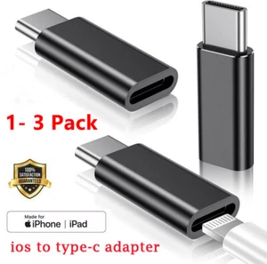 iPhone 8 pin Female port to Male USB-C Type C Converter Adapter Charger 1/2/3X - Picture 1 of 13