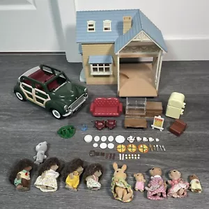 Sylvanian Families Bundle Figures Bluebell Cottage House Family Car Furniture - Picture 1 of 23