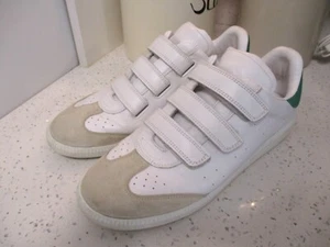 Isabel Marant VG white leather strap tennis court sneakers trainers 41 11 - Imagen 1 de 10