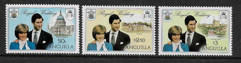 Anguilla #444-6 MNH Set - Royal Wedding Cover
