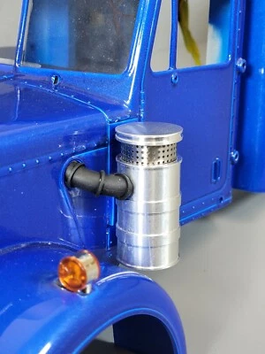 Aluminum Pair Air Cleaner Tank Intake Hose Tamiya RC 1/14 King Grand Hauler Semi - Image 1 of 4