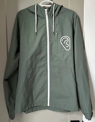 Jaqueta corta-vento masculina American Rag Cie com capuz XL bolsos com zíper completo varejo $130 - Imagem 1 de 4