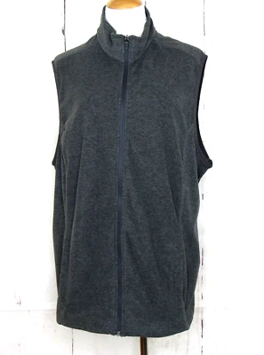 Lands' End Women's Size 3X Fleece Vest Gray Oeko-Tex Mock Neck Full Zip Pockets - Image 1 of 4