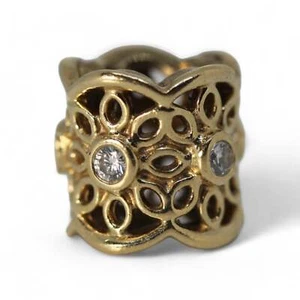 Dije Freesia Dorado Pandora 14K Retirado con Diamantes #750803D - Imagen 1 de 5