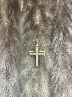 585 GOLD Anhänger Kreuzanhänger mit Steinen.Gelbgold,neues Kreuz+Etikett.14KT - Bild 1 von 4