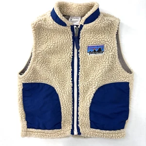 Chaleco polar Patagonia Retro-X niños talla 3T avena y azul - Imagen 1 de 8
