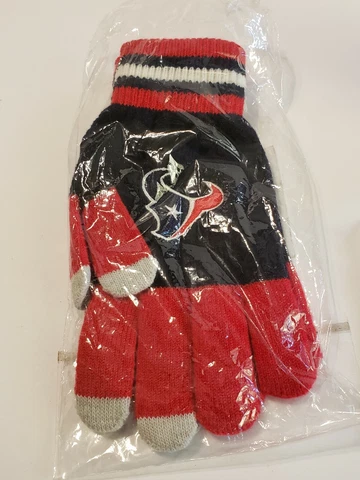 Houston Texans NFL ~ Knit Winter Stretch Unisex Gloves~Large~New (Without Tags) Cover