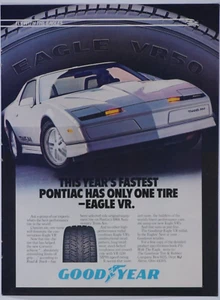 1984 Pontiac Trans Am White Vintage Goodyear Eagle Original Print Ad-8.5 x 11" - Picture 1 of 7