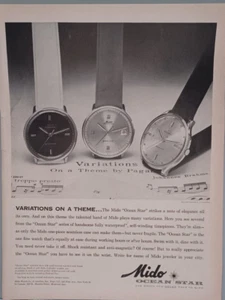 Nov. 1961 Vintage Print Ad Mido Ocean Star Watches "Variations on a Theme" - Picture 1 of 1