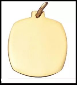 GOLD PLATED ENGRAVABLE AWARD MEDALLION DISC CHARM 1.03" - Picture 1 of 2