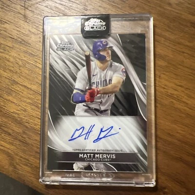 2024 Topps Chrome Black MATT MERVIS Encased Autograph Card CBA-MME Chicago Cubs - Image 1 of 3