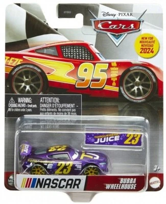 DISNEY PIXAR CARS - MATTEL BUBBA WHEELHOUSE 23 NASCAR Transberry Juice Cars 1:55 Mattel Die-cast Auto Metal