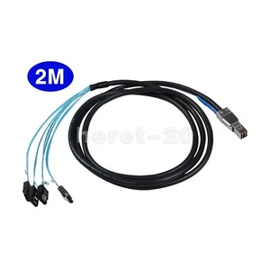 Mini External SAS HD 12GB/S SFF-8644 to 4 X SATA High-Performance Cable  2Meter - Picture 1 of 18