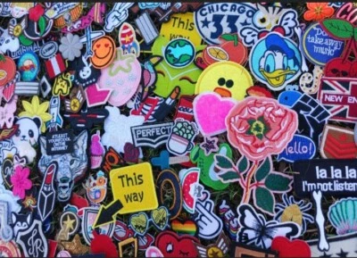 100 MIXED IRON on and SEW on patches. Huge patch lot ships USA free! Appliques - Image 1 of 4