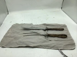 Vintage Carving Set Sterling Silver Handles Hollow Unbranded Knife Fork - Picture 1 of 13