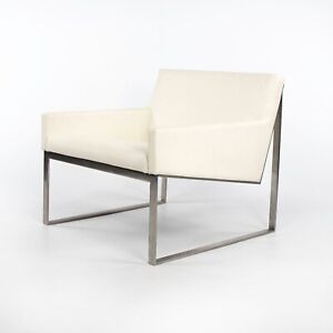 2010s Fabien Baron for Bernhardt Design B.3 White Leather Lounge Chair with Arms
