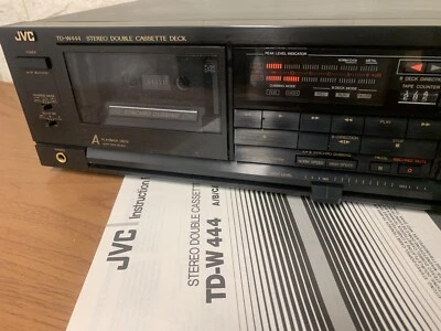 JVC TD-W444 *STEREO DOUBLE CASSETTE DECK PLAYER and recorder + manuale - Imagen 1 de 4