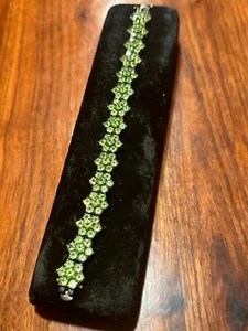 925 Silver, Green gem Bracelet - Picture 1 of 4
