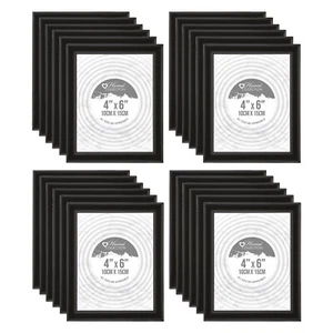24 x Black Photo Frames 4"x6" Small Glass Picture Frame Wholesale Bulk Buy!! - Picture 1 of 4