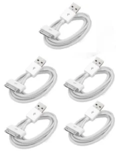 5x 30-Pin To USB Charge Sync Cable Charger for iPhone 3G 4 4s ipod classic - Picture 1 of 1