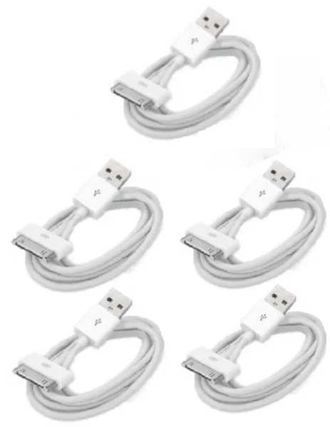 5x 30-Pin To USB Charge Sync Cable Charger for iPhone 3G 4 4s ipod classic - Image 1 of 1