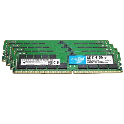 LOTE DE 4 PIEZAS Crucial 128GB 4x32GB DDR4-3200MHz RDIMM Servidor Memoria CT32G4RFD432A Foto 1 de 4