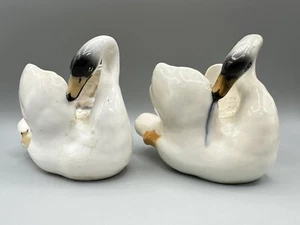 Antique Majolica Jerome Massier White Swans jardiniere Pair Set C. 1890s - Picture 1 of 8