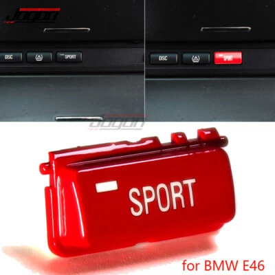 Rojo Para BMW E46 M3 1998 1999 2000 01-2004 Reemplazar Modo Sport Botón Cubiertas Foto 1 de 4