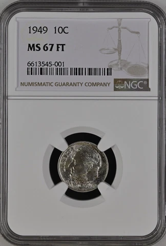 1949 10C FB Roosevelt Ten Cent NGC MS67FT    6613545-001 Cover