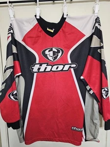 VTG 90s Thor Racing Motorcross Bike Long Sleeve Jersey Shirt Mens Sz 2XL READ - Picture 1 of 14