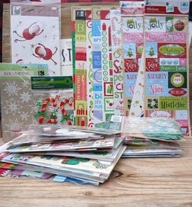 Christmas Stickers LARGE LOT for crafting Scrapbooking over 50 new stickers - Picture 1 of 3