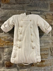 Ralph Lauren Layette Ivory Infant Snowsuit Pram Bunting Bag One Size Velour - Picture 1 of 8