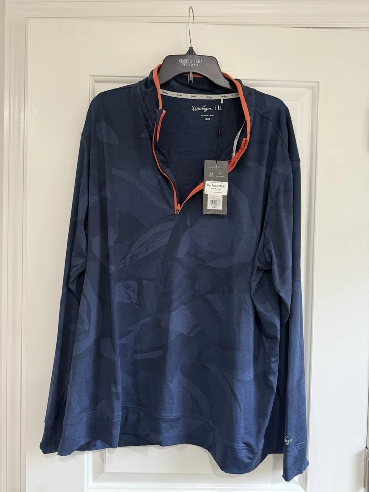 Рубашка для гольфа с длинным рукавом Walter Hagen размер 2X мужская - с бирками темно-синяя - Изображение 1 из 4