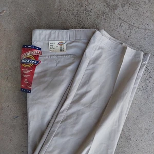 Vintage Dickies 874A khaki Herren 42 x 30 beige Chino vorne flach Twill Arbeitshose neu mit Etikett  - Bild 1 von 11