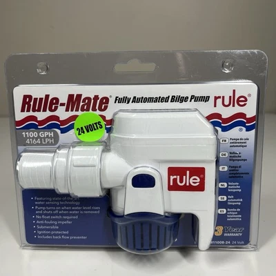 НОВЫЙ автоматический литейный насос Rule Mate RM1100B-24 Rule-Mate 1100 галлонов в час 24 В - Изображение 1 из 4